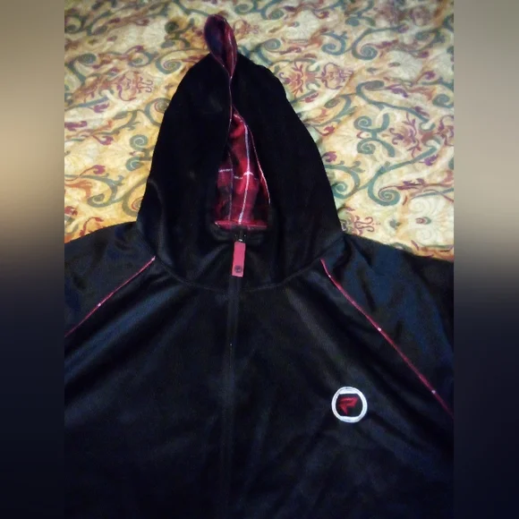 Protege Reversable Athletic Training Performance Hoodie Jacket Men's L Black/Red - Picture 3 of 14